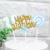 Tarjeta de firma de feliz cumpleaños nota de felicitación decoración de tarjeta de pastel decoración de mesa de postres de fiesta banderín insertable