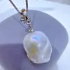 Colgante de Flor de Gardenia Multiusos de Plata de Ley S925 Transfronterizo Europeo y Americano Colgante de Perla Genuina de Agua Dulce con Forma Irregular