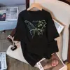 Camiseta Blanca de Manga Corta de Algodón Puro para Mujer Estilo Retro Americano Verano 2025 Nuevo Estilo Holgada Tallas Grandes Tops Venta al por Mayor Dropshipping