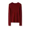 Camisa Básica de Tricô Redonda Sem Costura Yangzi Yarn com 48 Fios da Alemanha para Mulheres, Novo Suéter de Outono e Inverno