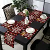 Mantel individual y camino de mesa navideños transfronterizos juego al por mayor suministros de decoración para fiestas navideñas de restaurantes manteles de lino estilo americano