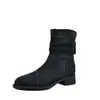 Botas de tornozelo estilo Birkenstock retrô, botas de moda femininas com salto plataforma, nova coleção outono/inverno 2026, botas estilo Dr. Martens, botas de cano curto, botas justas