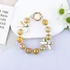 Nuevo Colgante de Llavero con Lazo de Cuentas de Colores Galvanizado para Funda de Teléfono, Pulsera DIY, Llavero de Cuentas de Cristal, Colgante para Bolso