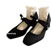 Zapatos Mary Jane de Felpa Estilo Francés con Forro de Lana, Suaves y Elegantes, que Aumentan la Altura, con Moño, Estilo Universitario, Estilo de Otoño e Invierno para la Noche