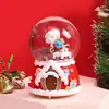 Casa de Biscoito de Natal Criativa Ornamento de Bola de Cristal Brilhante Papai Noel Bola de Vidro Decoração de Mesa Artesanato em Resina