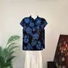 Nueva Camisa Pequeña Jacquard Estilo Chino Retro Cuello Alto Estilo Nacional Verano 2026 Nuevo Delgado Adelgazante Top Mujer