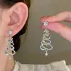 Brincos de Árvore de Natal Coloridos com Zircônia e Diamantes, Modernos, Únicos, Doces, Versáteis, Design de Brinco de Natal