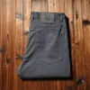 Pantalones de mezclilla de algodón finos para hombre, corte recto ajustado, cinco bolsillos, no planchar, cómodos, elásticos, estilo business casual, primavera y verano 2023