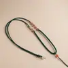 Pingente Artesanal Corda Trançada Corda de Pendurar de Alta Qualidade Fivela de Segurança de Jade Colar com Pingente de Jade Corda Corda Fina Simples para Homens e Mulheres Estilo Antigo