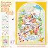 Lindas pegatinas de paisajismo de dibujos animados, pegatinas de escena en miniatura con efecto visual 3D, rompecabezas para niños, material para collage DIY hecho a mano