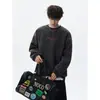 Sudadera con cuello redondo bordada de peso pesado American cleanfi para hombre, moderna, primavera y otoño 2026, suéter versátil deportivo retro