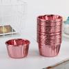 Vaso de papel desechable para hornear pasteles, resistente al aceite, resistente a altas temperaturas, con rizos dorados y plateados, taza Maffin para hornear pasteles, soporte de papel para taza