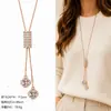 Cadena para Suéter de Collar Largo Geométrico, Accesorio de Lujo de Alta Gama, Versátil y de Moda, Colgante de Perla para Otoño e Invierno