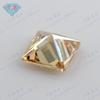 Anillo de gema Huagang cuadrado con ángulo recto y circonita color champán, piedra desnuda, princesa cuadrada, CZ, joyería al por mayor