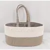 Cesta de Almacenamiento Portátil para Bebé Cesta de Almacenamiento para Artículos de Bebé Cesta de Almacenamiento de Cuerda de Algodón Cesta Tejida Grande de Luna Llena