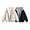 Chaqueta de Invierno Nueva Integrada con Piel y Capucha, Piel Sintética Águila de Montaña, Forro Polar, Cuello de Piel Acolchado de Algodón, Abrigo para Hombre