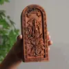 Talismã de Madeira de Jujuba Natural Atingida por Raio, um Artefato Mágico dos Nove Céus, Talismã de Madeira de Jujuba em Relevo Dupla Face, Grande Ornamento das Cinco Ordens do Trovão