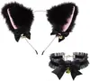 Diadema con orejas de gato y campana, anillo para el cuello, accesorio sexy para fiesta, horquilla de Halloween, horquilla suave y linda para cosplay