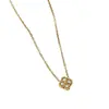 Elegante collar de trébol de cuatro hojas de la suerte incrustado con diamantes, nicho de lujo ligero, moda transfronteriza versátil, collar de acero de titanio que no se decolora para mujer