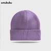 Comercio Exterior Amazon Gorro de Lana para Mujer Otoño e Invierno Cálido Combinable Coreano Protección para las Orejas Gorro de Punto Rostro Pequeño Dobladillo Color Sólido Frío