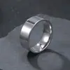 Anillo Sencillo de Acero Inoxidable de Venta Caliente Transfronterizo 6mm Bola Interior Superficie Exterior Plana Brillante Anillo Sencillo para Pareja Joyería de Mano