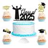 2025 birrete de doctor transfronterizo para hornear pastel, tarjeta de fiesta de graduación de estudiante, tarjeta de decoración de mesa de postres