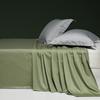 Sábana de Cama de Satén de Algodón de Gama Alta, Algodón de Fibra Larga, 100% Algodón, Sábana Bajera de Algodón Puro de Color Sólido Simple, Cubre Cama de una Sola Pieza, Suave y Sedoso