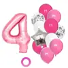 13 globos de látex de 32 pulgadas número combinación de cumpleaños fiesta de cumpleaños para bebé set de globos de decoración