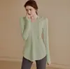 Roupas de Fitness para Mulheres, Tops Esportivos Casuais Soltos de Manga Longa, Roupas de Yoga de Comprimento Médio, Roupas de Fitness com Capuz, Moletons, Confortáveis no Outono