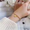 Joyería de Venta Caliente Transfronteriza Acero de Titanio No se Desvanece Cadena de Bolas Pulsera de Corazón Diseño de Nicho para Niñas Regalo 520