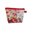 Bolsa de cosméticos de algodão transparente com areia movediça estampada para as festas de Natal bolsa de armazenamento de cosméticos comemorativa de fim de ano bolsa pequena
