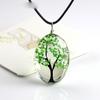 Moda Flor Seca de Planta Colgante Gipsofila Árbol de la Vida Collar Gema del Tiempo diy Joyería de Vidrio Hecha a Mano Venta al por Mayor