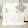 Manta tejida estilo ins para siestas en la oficina, manta con flecos para sofá, ropa de cama de interior, camino de cama