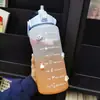 Nueva Taza Espacial de Gran Capacidad para Verano con Escala y Popote Portátil para Exteriores Botella de Agua de Plástico Botella de Agua Deportiva para Hombres y Mujeres