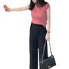 Nueva Camiseta Rosa de Manga Corta para Mujer Primavera y Verano 2026, Chic Coreano, Chic, Top Ajustado para Personas Pequeñas