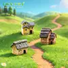 Adornos de micropaisaje de musgo, 6 casas de paja, resina, casa pequeña, manualidades creativas, estilo Zakka