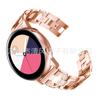 Para Samsung galaxy watch active/active2 correa de cadena metálica de acero inoxidable en forma de D con diamantes