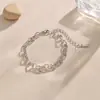 Nova Pulseira de Aço Titânio da Moda para Mulheres, Joia de Mão de Luxo Leve, Pulseiras de Casal Coreanas de Alta Qualidade, Coleção de Pulseiras Femininas