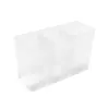 Caja de almacenamiento de pared de tres compartimentos para puertas de gabinete de espejo, baño sin taladro, transparente, simple, caja divisoria para lápiz labial y cosméticos