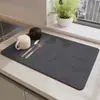 Tapete Drenante para Cozinha, Tapete Simples de Cor Sólida de Terra de Diatomáceas Absorvente de Bancada Secagem Rápida, Tapete de Controle de Água para Tigelas e Pratos, Tapete de Mesa com Isolamento Térmico Anti-Queimadura