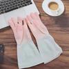 Guantes bicolor para lavar platos para mujer de goma cocina lavado de verduras limpieza del hogar duraderos delgados calcomanías impermeables lavandería hogar
