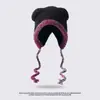 2026 Nuevo Estilo Gorro Tejido de Felpa para Mujer, Moda Coreana Gorro de Lana Cortavientos, Circunferencia de Cabeza Grande, Gorro Cálido para la Cabeza