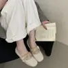 Primer Encuentro Ji Zapatos de Tacón 2026 Estilo Nuevo Estilo Retro Punta Cuadrada Moño Mary Jane Zapatos de Mujer Aumento Interno de Altura Zapatos de Piel