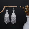 [Selección Premium] Pendientes Estilo Étnico de Minorías Vintage con Plata de Minorías Étnicas, Pendientes Largos Colgantes Florales Estilo Bohemio Único