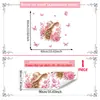 Pegatinas de Pared Florales de Acuarela Personalizadas con Niña y Mariposa para Sala de Estar, Dormitorio, Decoración de Pared de Fondo del Hogar, Pegatinas de Pared Autoadhesivas