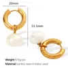 Aretes de Anillo Retro Europeo y Americano con Colgante de Perla para Mujer, Lujo Ligero, Alto Sentido del Diseño, Moda, Elegantes