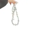 [Glaciar Azul Océano] Hielo Gigante Transparente Avanzado Nuevo Cubo de Azúcar con Cuentas Cadena para Teléfono Móvil Exquisita Brillante Nicho Cadena Colgante para Teléfono Móvil