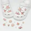 Compatible con Crocs Cadena Dorada con Purpurina Lujo Ligero Pedrería Accesorios DIY Flores para Zapatos Decoración de Girasol Hebillas para Zapatos Mayoreo