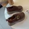 Mocasines retro de gamuza con plataforma gruesa para mujer, nuevos zapatos slip-on con plataforma 2026, zapatos versátiles que aumentan la altura estilo Birkenstock