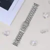 Adecuado para Apple Watch 11D Letras Brillantes Tres Perlas Metálicas Nueva Correa de Reloj de Acero Inoxidable iWatch